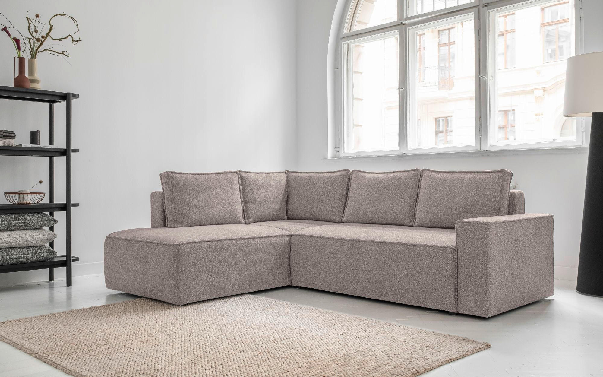 HÖRNSOFFA i vit, grå  - vit/grå, Design, textil/plast (194/246cm) - MID.YOU