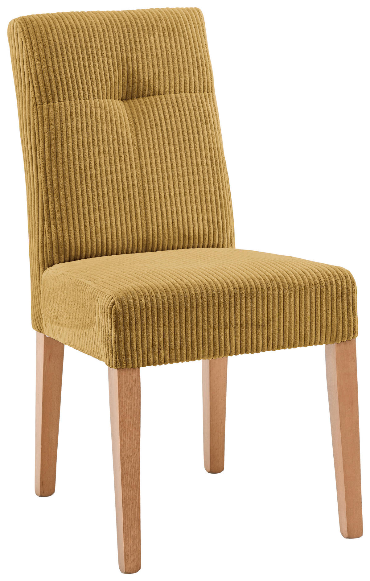 STUHL Cord Buchefarben, Currygelb Buche massiv  - Currygelb/Buchefarben, KONVENTIONELL, Holz/Textil (47,5/91,5/63cm) - home24