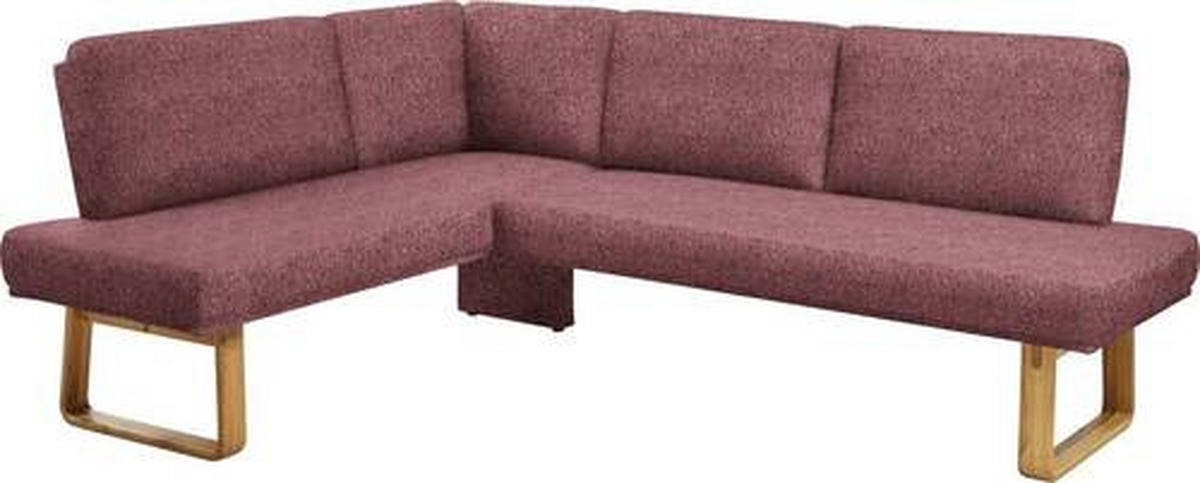 ECKBANK 174/240 cm  in Rosa, Eichefarben  - Eichefarben/Rosa, Design, Holz/Textil (174/240cm) - Dieter Knoll
