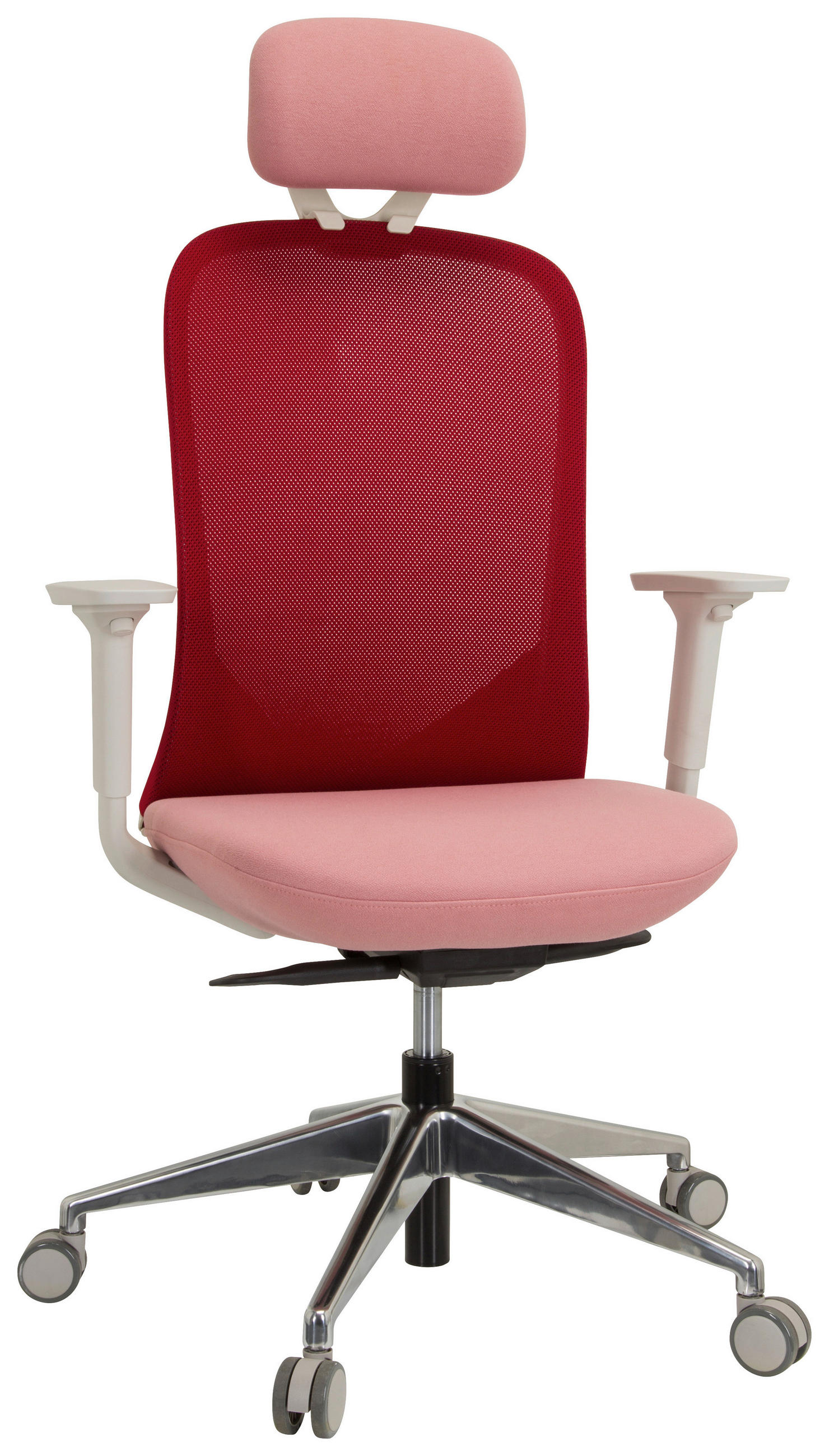 SNURRSTOL  i nätklädsel, flatväv rosa, vit  - vit/aluminiumfärg, Modern, metall/textil (68/130/60cm) - MID.YOU