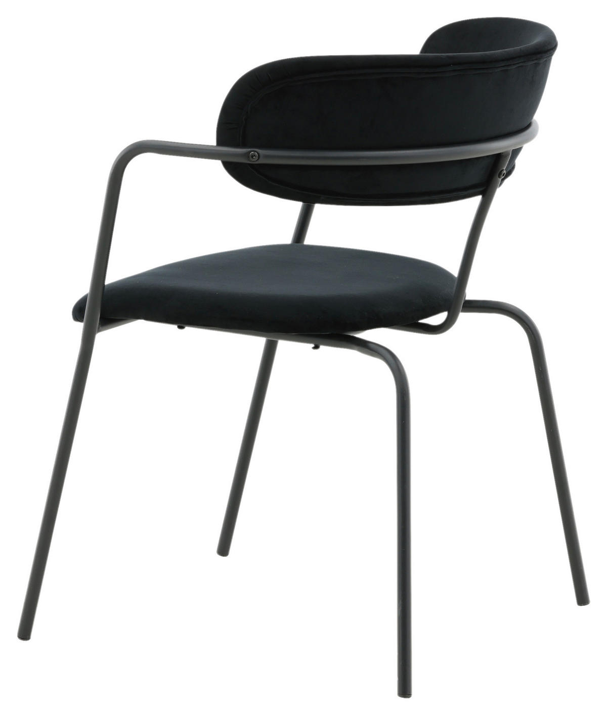 STUHL-SET 2 Stück  in Stahl Samt  - Schwarz, Design, Textil/Metall (58/79/61cm) - Livetastic