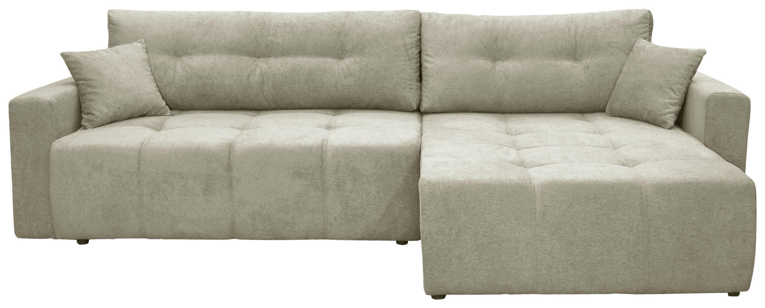 ECKSOFA LAGUNA Beige Frottee  - Beige/Schwarz, Design, Kunststoff/Textil (260/143cm) - MID.YOU