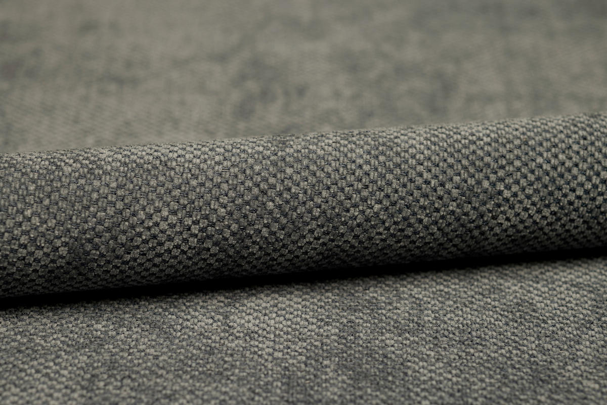 ECKSOFA Grau Flachgewebe  - Schwarz/Grau, KONVENTIONELL, Textil/Metall (252/162cm) - Carryhome