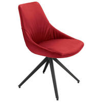 STUHL Echtleder Rot, Anthrazit  - Anthrazit/Rot, Design, Leder/Metall (55/87/62cm) - Bert Plantagie