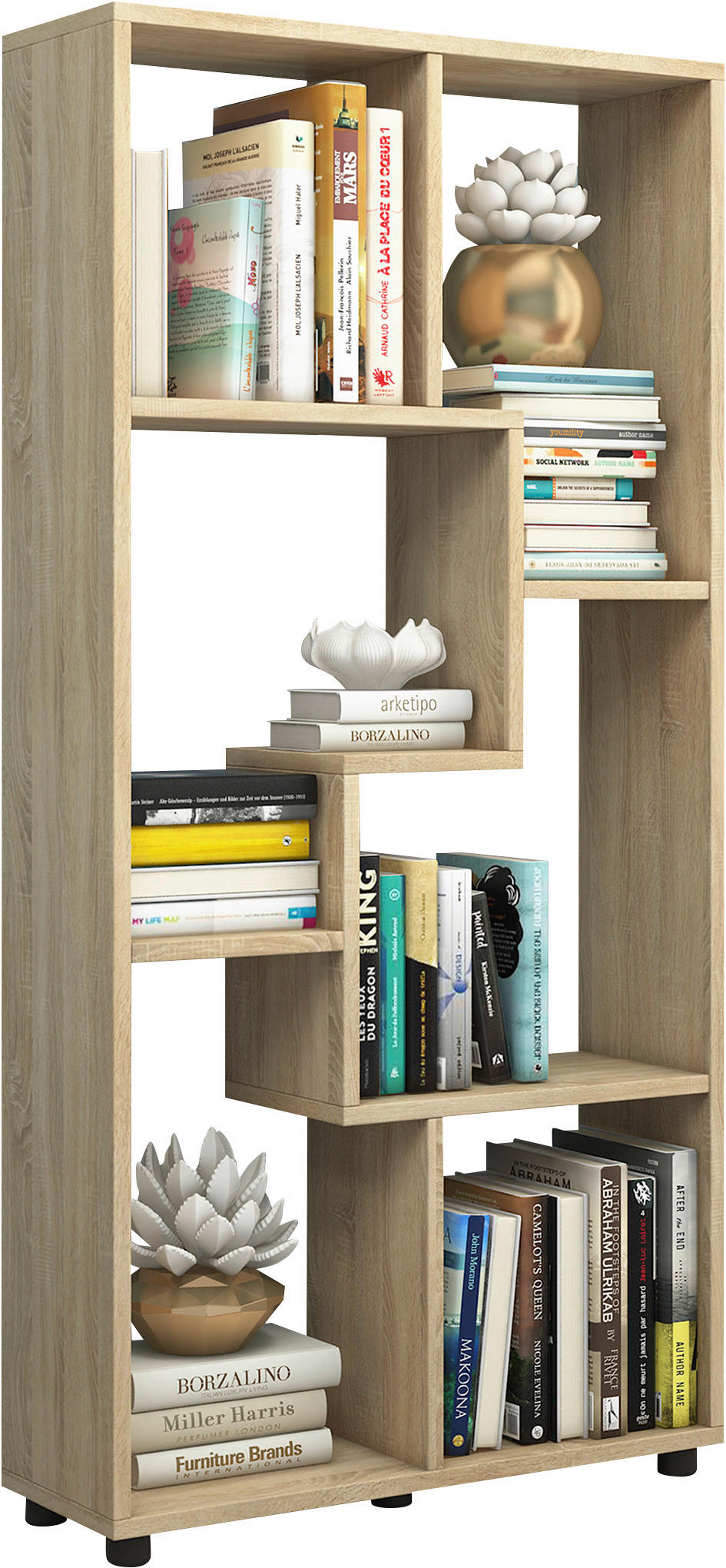 REGAL Sonoma Eiche  - Schwarz/Sonoma Eiche, Basics, Holzwerkstoff/Kunststoff (60/119/20cm) - MID.YOU