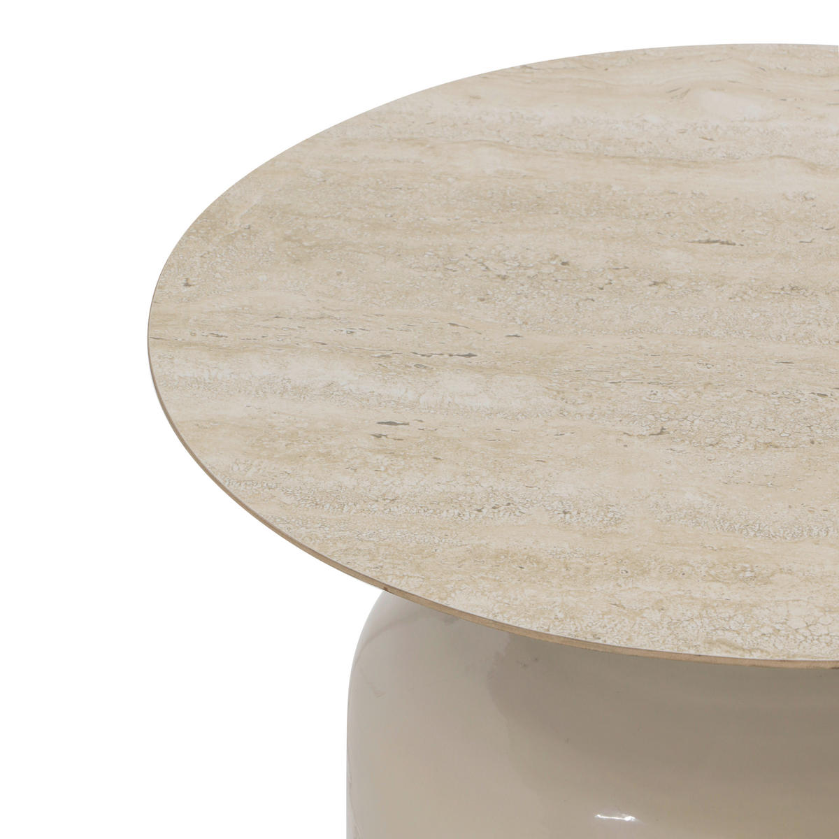 BEISTELLTISCH 50/50/46 cm Taupe rund  - Taupe, MODERN, Keramik/Metall (50/50/46cm) - Milino