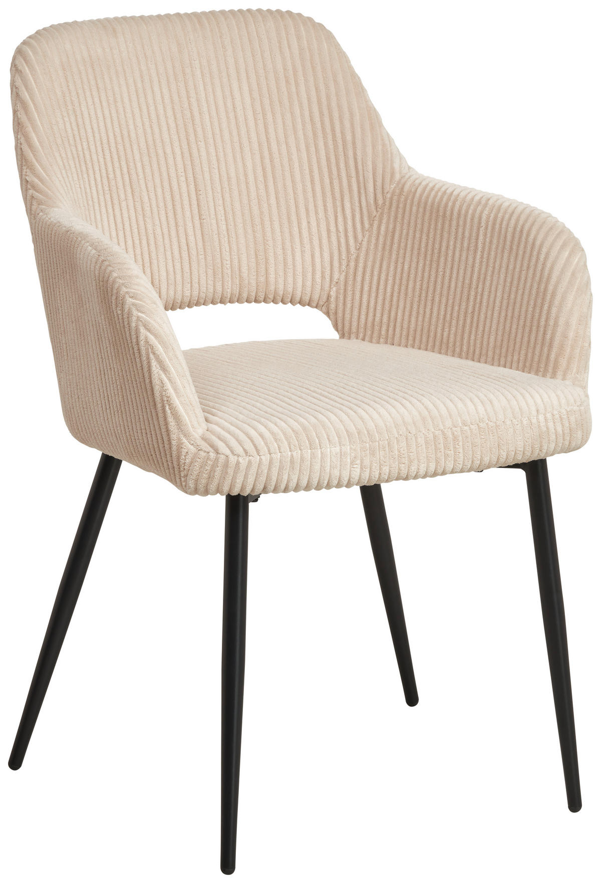 ARMLEHNSTUHL  in Eisen Cord  - Taupe/Schwarz, KONVENTIONELL, Holz/Textil (57/83.5/63cm) - MID.YOU