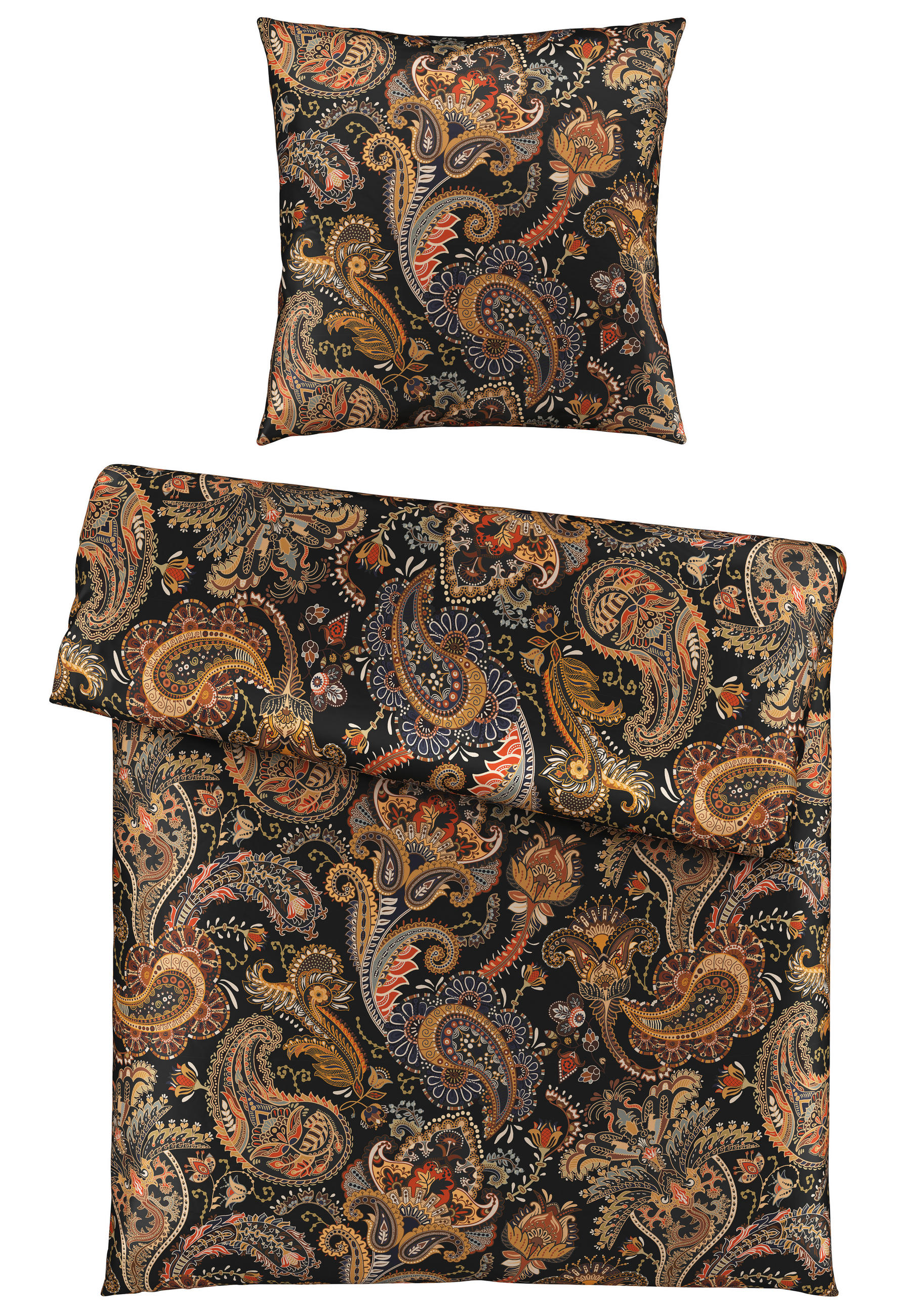 BETTWÄSCHE Satin 155/220 cm  - Schieferfarben, KONVENTIONELL, Textil (155/220cm) - Bio:Vio
