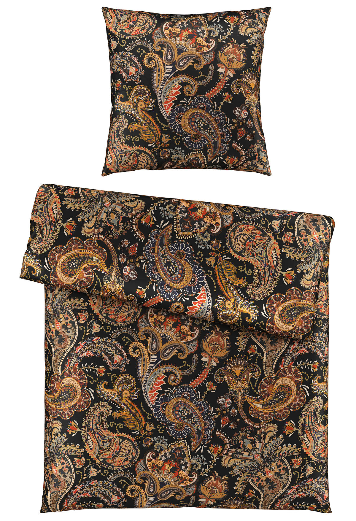 BETTWÄSCHE Satin 155/220 cm  - Schieferfarben, KONVENTIONELL, Textil (155/220cm) - Bio:Vio