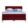 BOXSPRINGBETT 120/200 cm  in Rot  - Rot/Kupferfarben, KONVENTIONELL, Textil/Metall (120/200cm) - Esposa