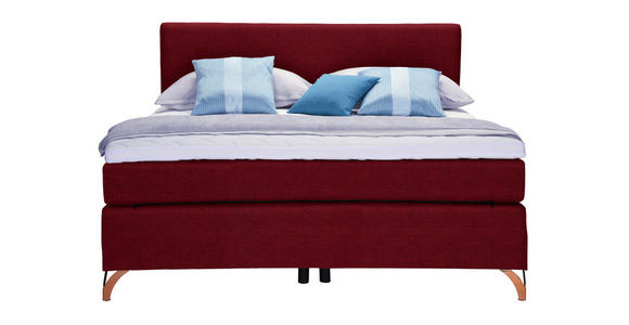 BOXSPRINGBETT BERGAMO - Rot/Kupferfarben, KONVENTIONELL, Textil/Metall (120/200cm) - Esposa