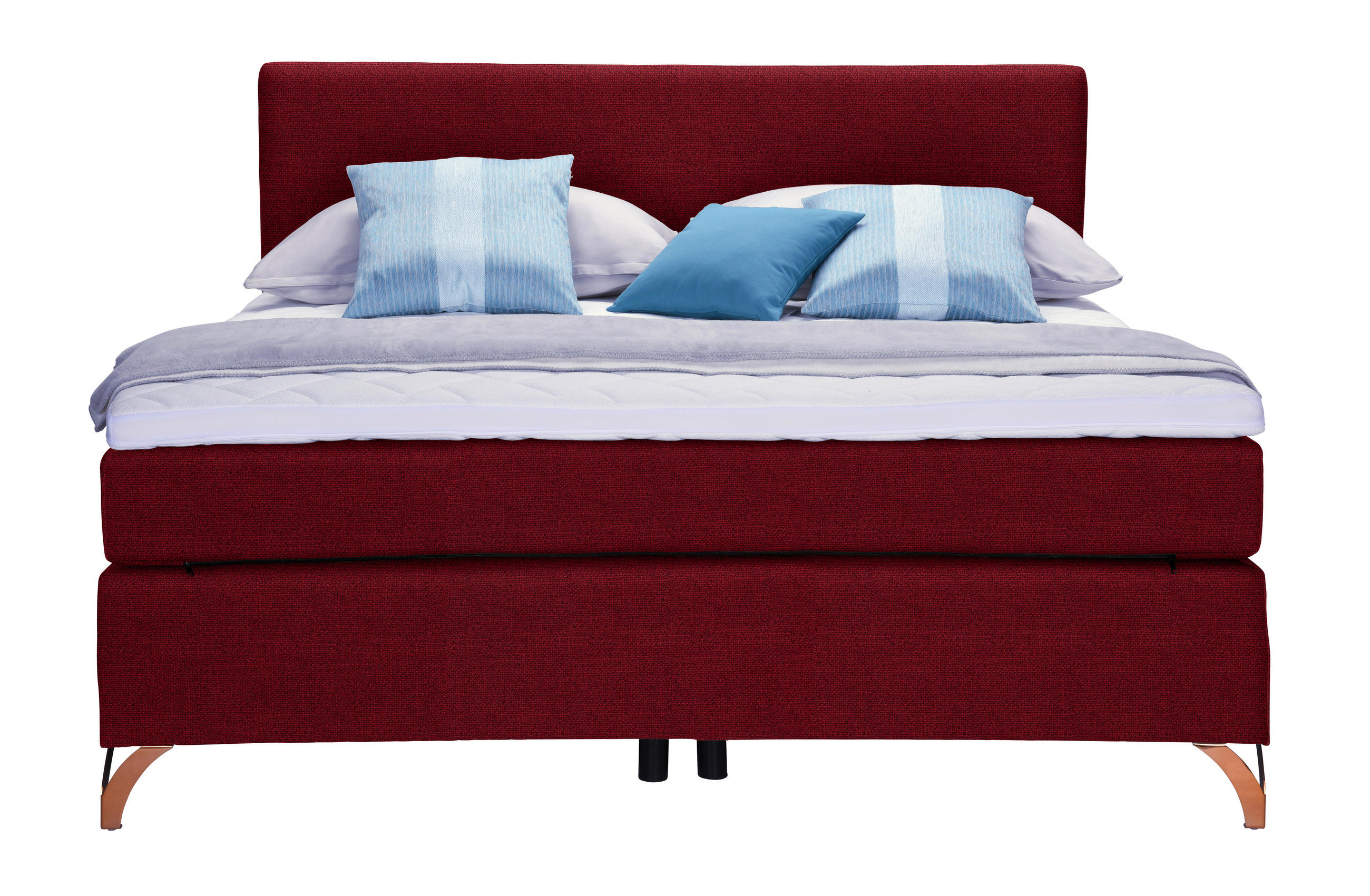 BOXSPRINGBETT 120/200 cm  in Rot  - Rot/Kupferfarben, Konventionell, Textil/Metall (120/200cm) - Esposa