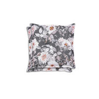 GARTENSITZKISSENSET in Anthrazit, Grau, Weiß Blume  - Anthrazit/Weiß, Basics, Textil (50/9/50cm)