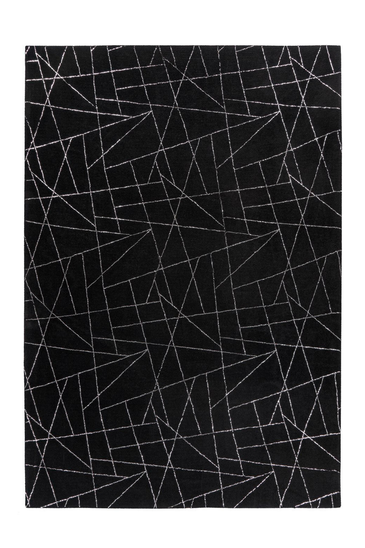 FLACHWEBETEPPICH 200/290 cm Bijou 125 Schwarz / Silber Schwarz, Silberfarben  - Silberfarben/Schwarz, KONVENTIONELL, Textil (200/290cm)