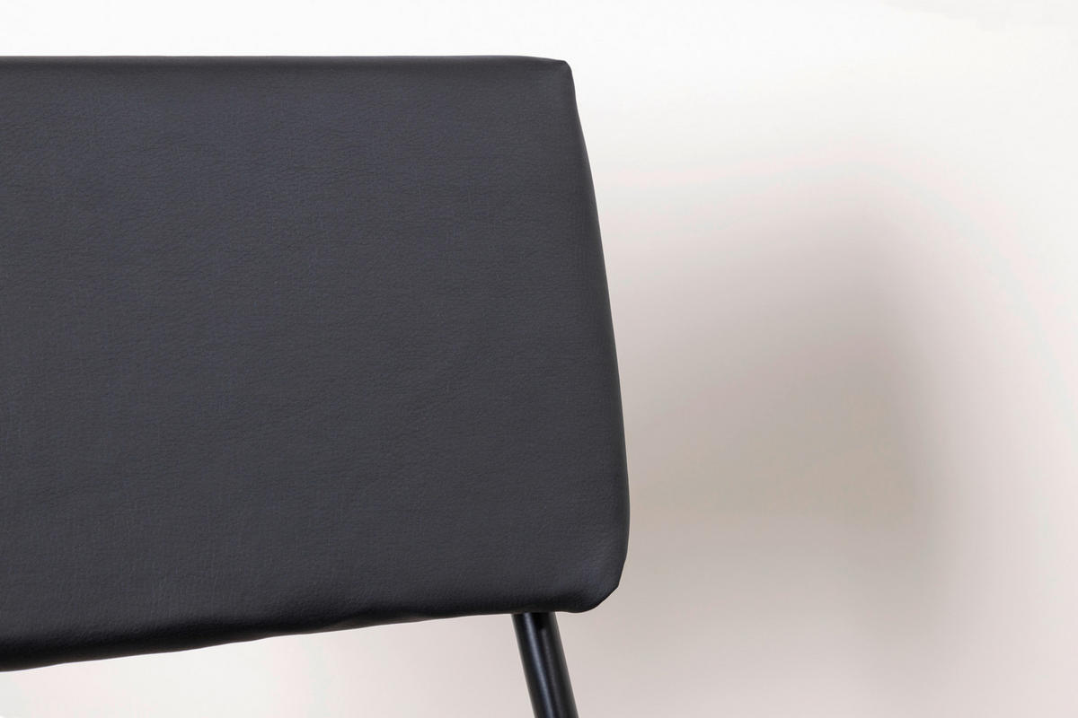STOLSET 2 styck stål läderimitation (vegan)  - svart, Design, metall/textil (40/76/52cm) - Livetastic