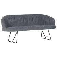 SITZBANK in Textil Grau  - Schwarz/Grau, Design, Textil/Metall (202/88/65cm) - Novel