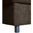 ECKSOFA  in Flachgewebe Dunkelbraun  - Dunkelbraun/Schwarz, KONVENTIONELL, Textil/Metall (252/162cm) - Carryhome