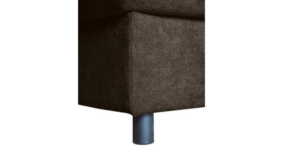 ECKSOFA  in Flachgewebe Dunkelbraun  - Dunkelbraun/Schwarz, KONVENTIONELL, Textil/Metall (252/162cm) - Carryhome