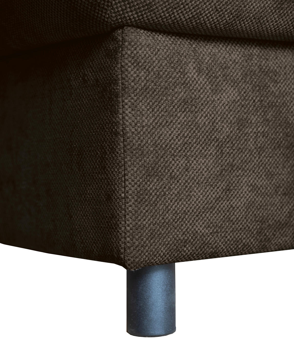 ECKSOFA Dunkelbraun Flachgewebe  - Dunkelbraun/Schwarz, KONVENTIONELL, Textil/Metall (252/162cm) - Carryhome