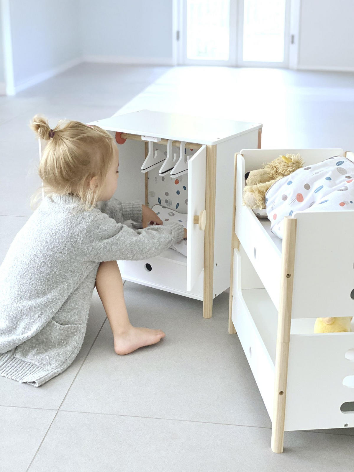 PUPPENBETT Little Button  - Multicolor, Basics, Holz/Textil (50/48/28cm) - small foot