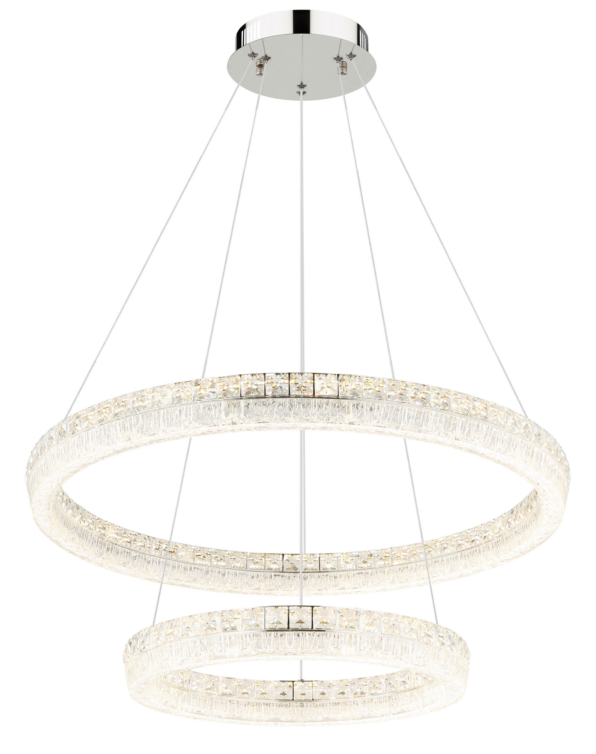 LED-HÄNGELEUCHTE 80/120 cm  - Klar/Chromfarben, Design, Glas/Kunststoff (80/120cm) - Globo