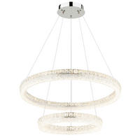 LED-HÄNGELEUCHTE 80/120 cm  - Klar/Chromfarben, Design, Glas/Kunststoff (80/120cm) - Globo