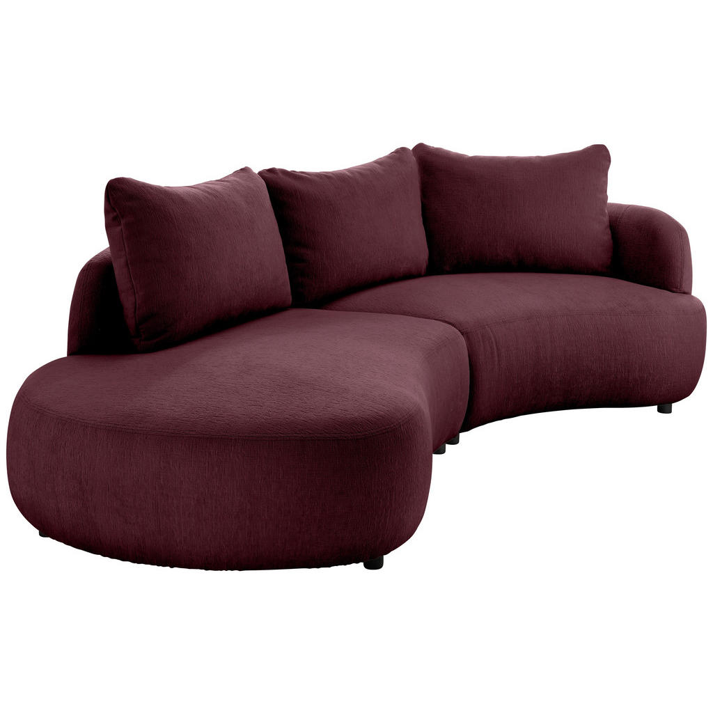 Thumbnail - Livetastic Ecksofa, Bordeaux, Textil, 3-Sitzer, Füllung: Schaumstoff, Ottomane links, L-Form, 250x139 cm, seitenverkehrt...