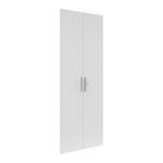 TÜRENSET 75,5/206/1,6 cm   - Weiß Hochglanz/Silberfarben, KONVENTIONELL, Holzwerkstoff/Metall (75,5/206/1,6cm) - Voleo