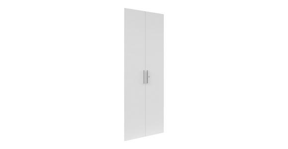 TÜRENSET 75,5/206/1,6 cm   - Weiß Hochglanz/Silberfarben, KONVENTIONELL, Holzwerkstoff/Metall (75,5/206/1,6cm) - Voleo
