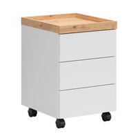 ROLLCONTAINER Weiß, Eiche Artisan  - Weiß/Eiche Artisan, KONVENTIONELL, Holzwerkstoff/Kunststoff (40/61/46cm) - Novel