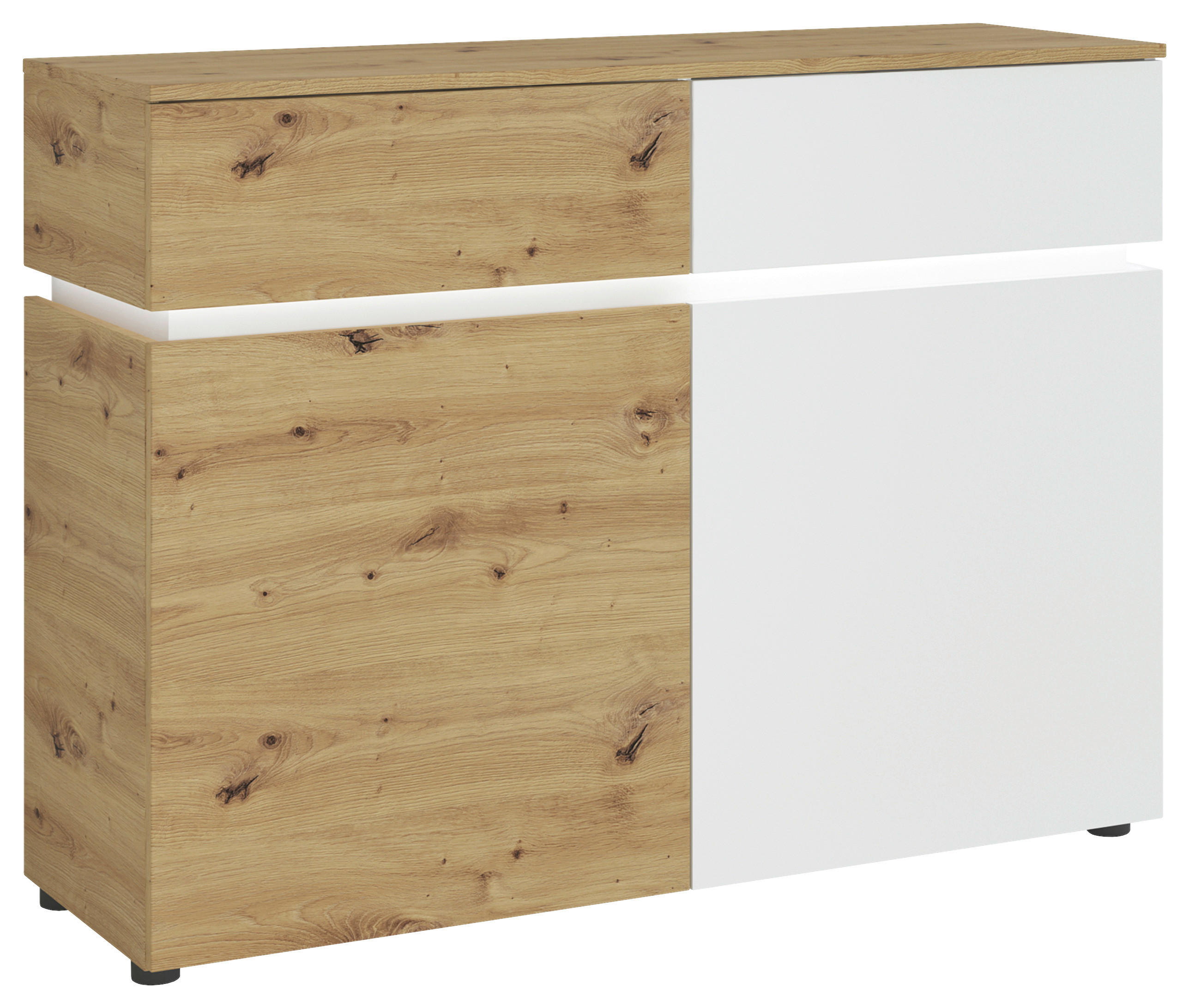 Sideboard Luci Weiß Eiche Artisan/weiß B: 120,4 Cm