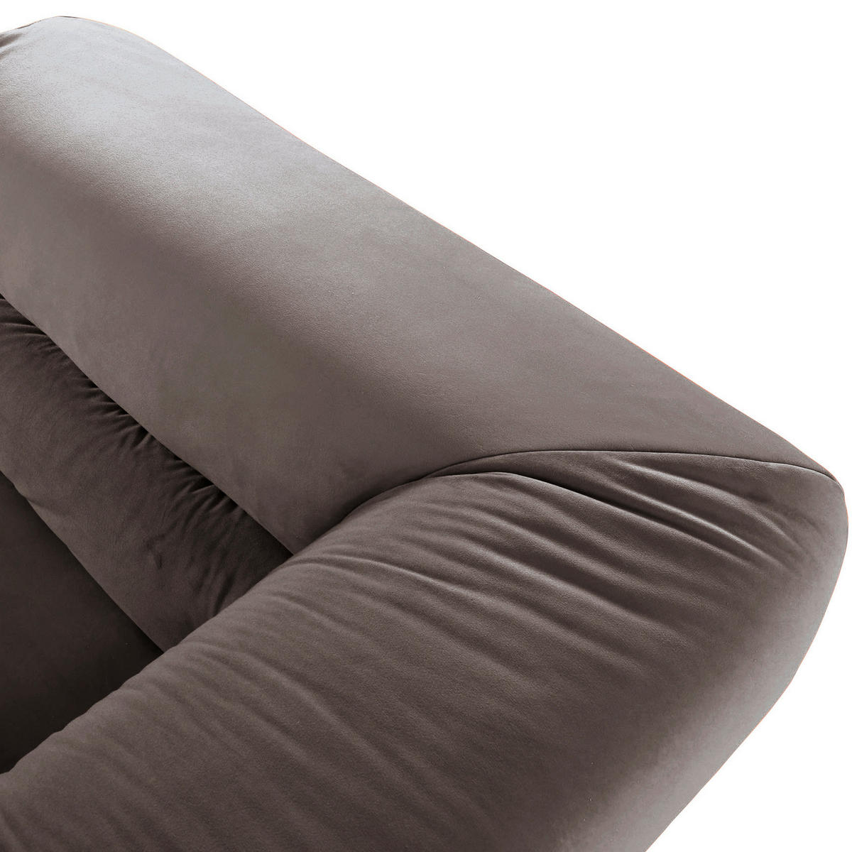 BIGSOFA in Samt Grau  - Schwarz/Grau, Konventionell, Kunststoff/Textil (240/73/100cm) - Carryhome