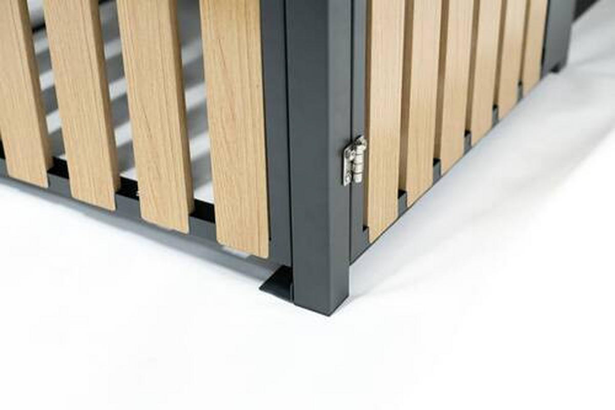 MÜLLTONNENBOX - Anthrazit/Naturfarben, Basics, Metall (84/125/134cm)