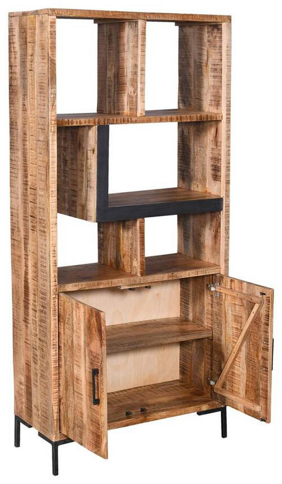 ETAJERĂ  88/192/40 cm culoare natur, negru  - culoare natur/negru, Natur, lemn/metal (88/192/40cm) - MID.YOU