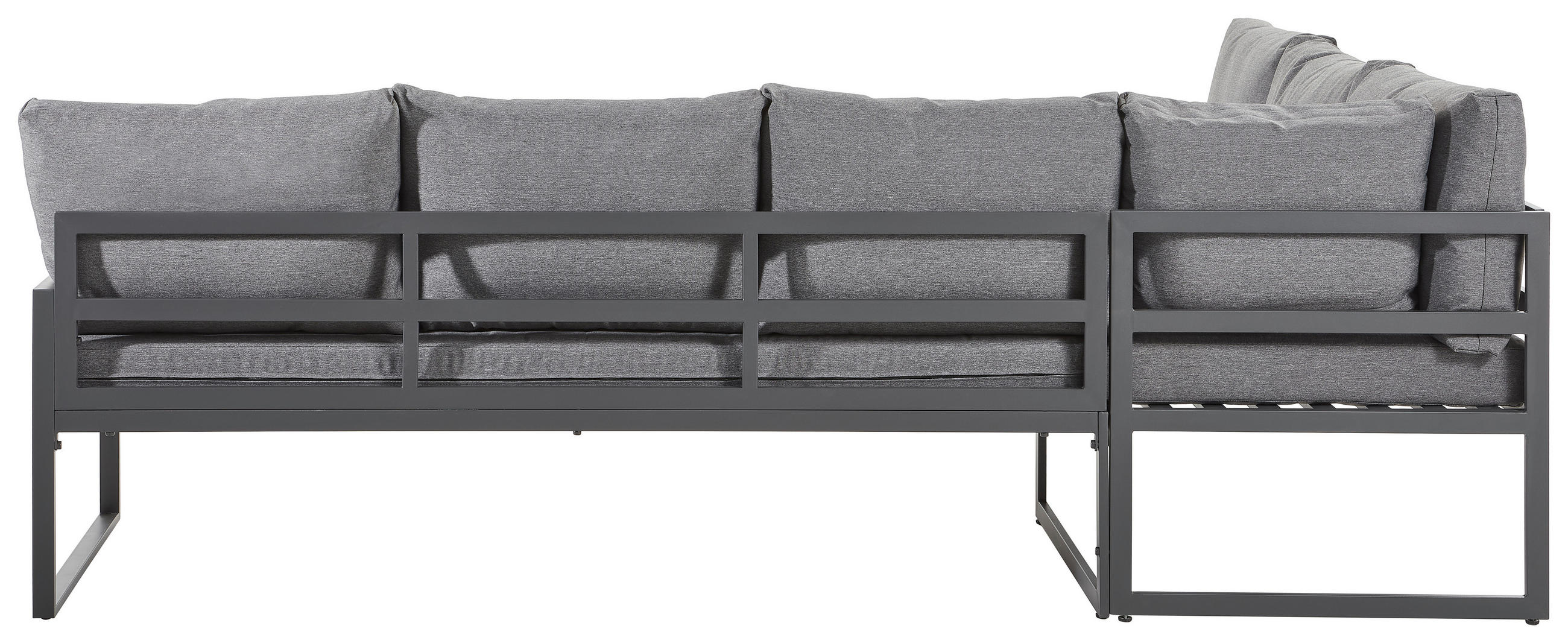 Thumbnail - Ambia Garden Dining-Loungeset, Anthrazit, Schwarz, Metall, Glas, Textil, 16-teilig, Füllung: Schaumstoff,Faserbällchen, ...