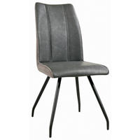 STOL, kovina, tekstil siva  - barve kroma/siva, Design, kovina/tekstil (45/96/62,5cm) - Carryhome