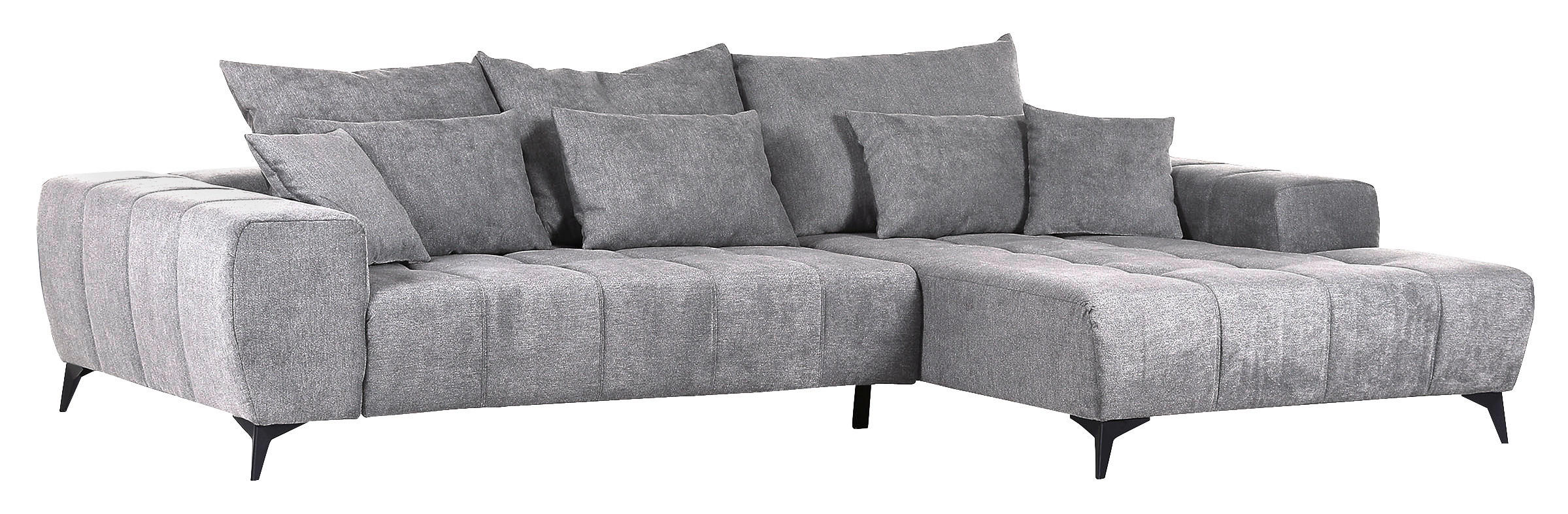 HÖRNSOFFA i flatväv ljusgrå  - ljusgrå/svart, Klassisk, metall/textil (300/205cm) - MID.YOU