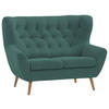 2-SITZER-SOFA Flachgewebe Petrol  - Eichefarben/Beige, Design, Holz/Textil (138/104/92cm) - Stylife