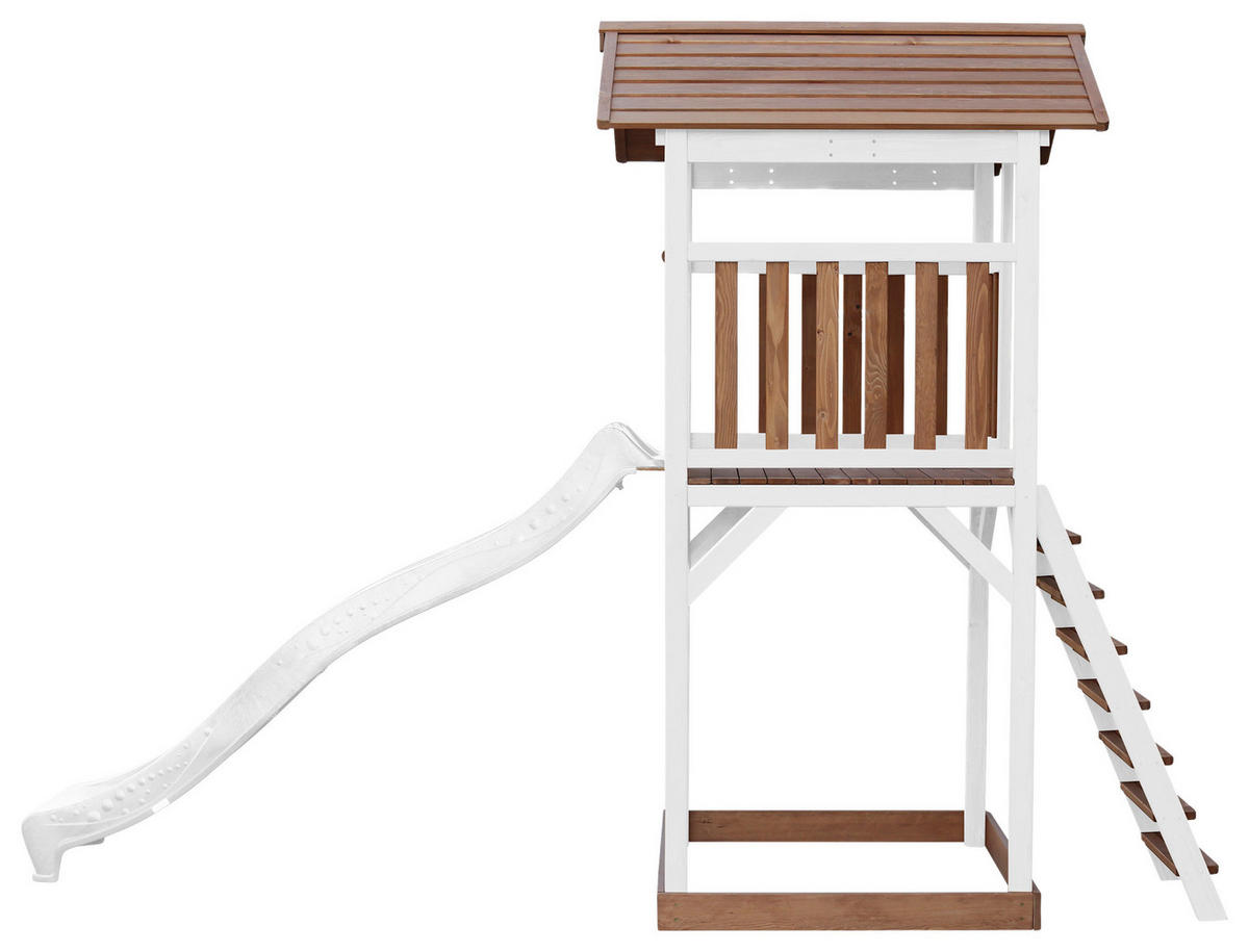 SPIELTURM 111,2/241,9/349 cm  - Weiss/Braun, Konventionell, Holz/Kunststoff (111,2/241,9/349cm)