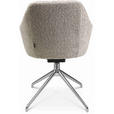 ARMLEHNSTUHL  in Aluminium Bouclé  - Greige/Alufarben, Design, Textil/Metall (58/81,5-84,5/60cm) - Johann Jakob