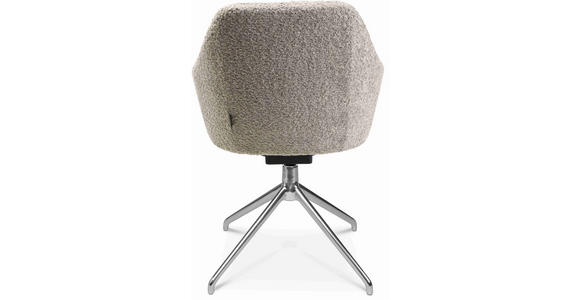 ARMLEHNSTUHL in Aluminium Bouclé - Greige/Alufarben, Design, Textil/Metall (58/81,5-84,5/60cm) - Johann Jakob