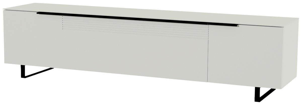 LOWBOARD  in 210/51/45 cm  - Weiss/Schwarz, Design, Glas/Holzwerkstoff (210/51/45cm) - Moderano
