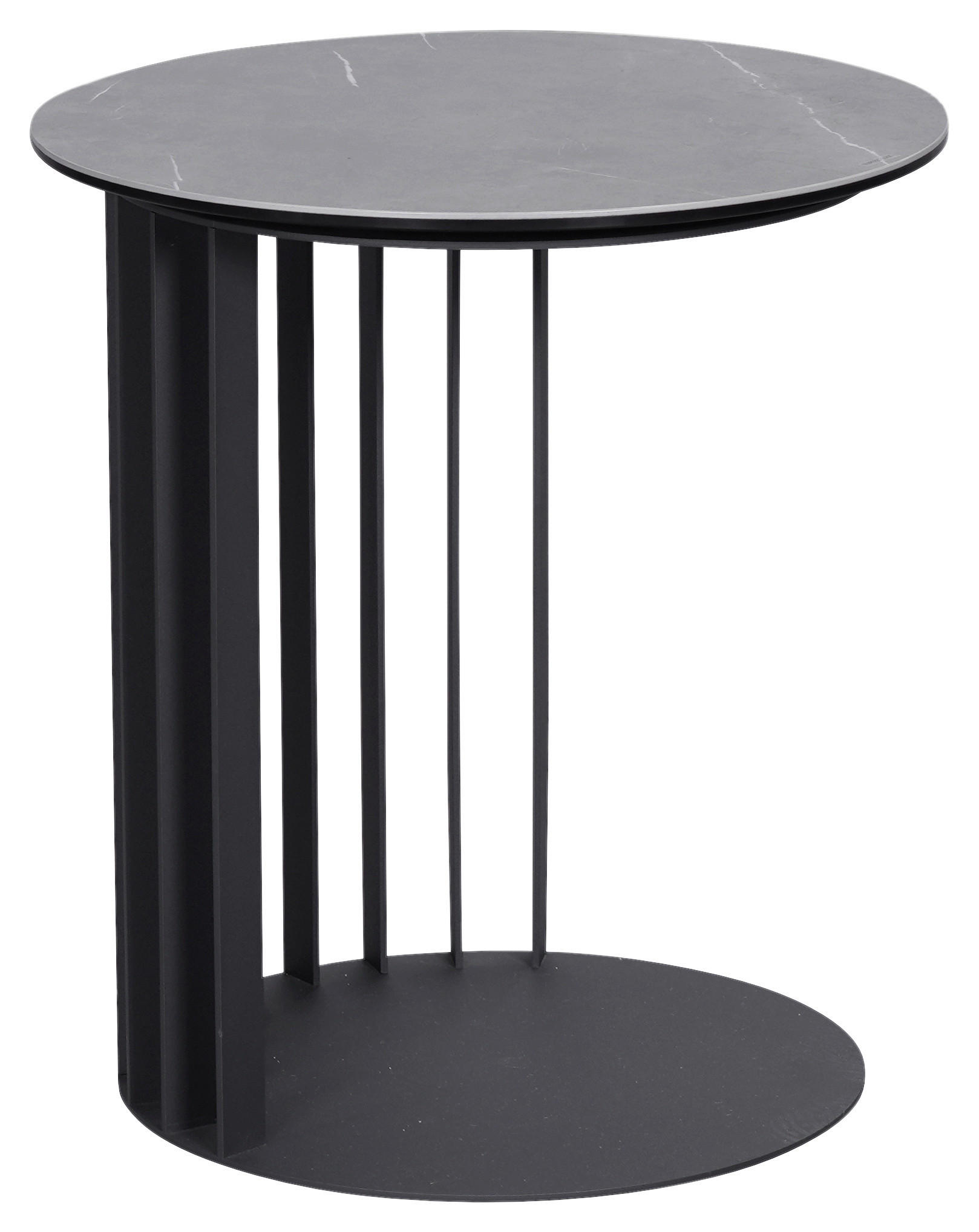 SIDOBORD i metall, glas, keramik 45/45/50 cm  - svart/grå, Design, metall/glas (45/45/50cm) - Novel