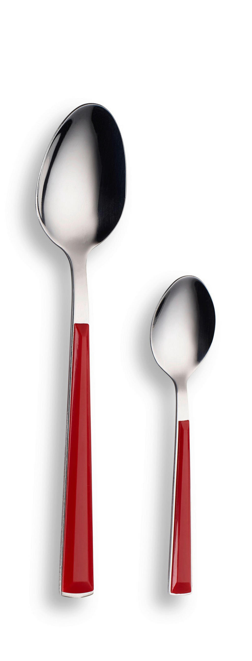 BESTECKSET 24-teilig Edelstahl  - Rot/Silberfarben, Basics, Kunststoff/Metall - Echtwerk