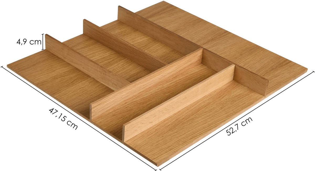 BESTECKEINSATZ - Eichefarben, Basics, Holz (52,7/4,9/47,1cm) - Nobilia