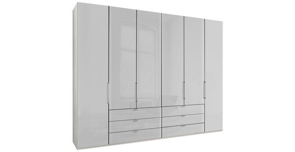 FALTTÜRENSCHRANK 300/236/58 cm 4-türig Weiß  - Chromfarben/Weiß, KONVENTIONELL, Glas/Holzwerkstoff (300/236/58cm) - Dieter Knoll