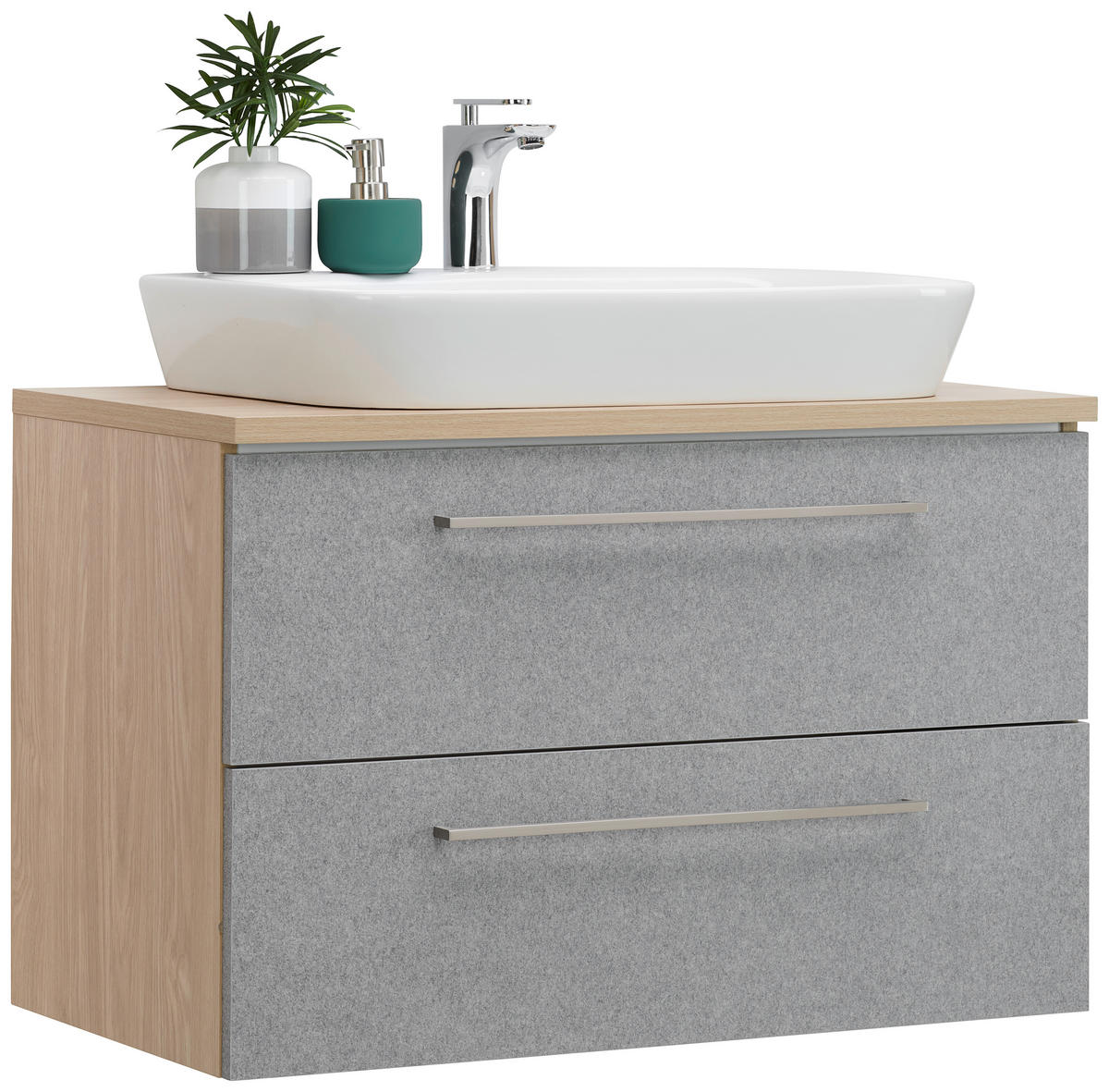 WASCHTISCHKOMBI 82,5/64,0/45,0 cm  - Eichefarben/Weiß, Basics, Keramik/Holzwerkstoff (82,5/64,0/45,0cm) - Stylife