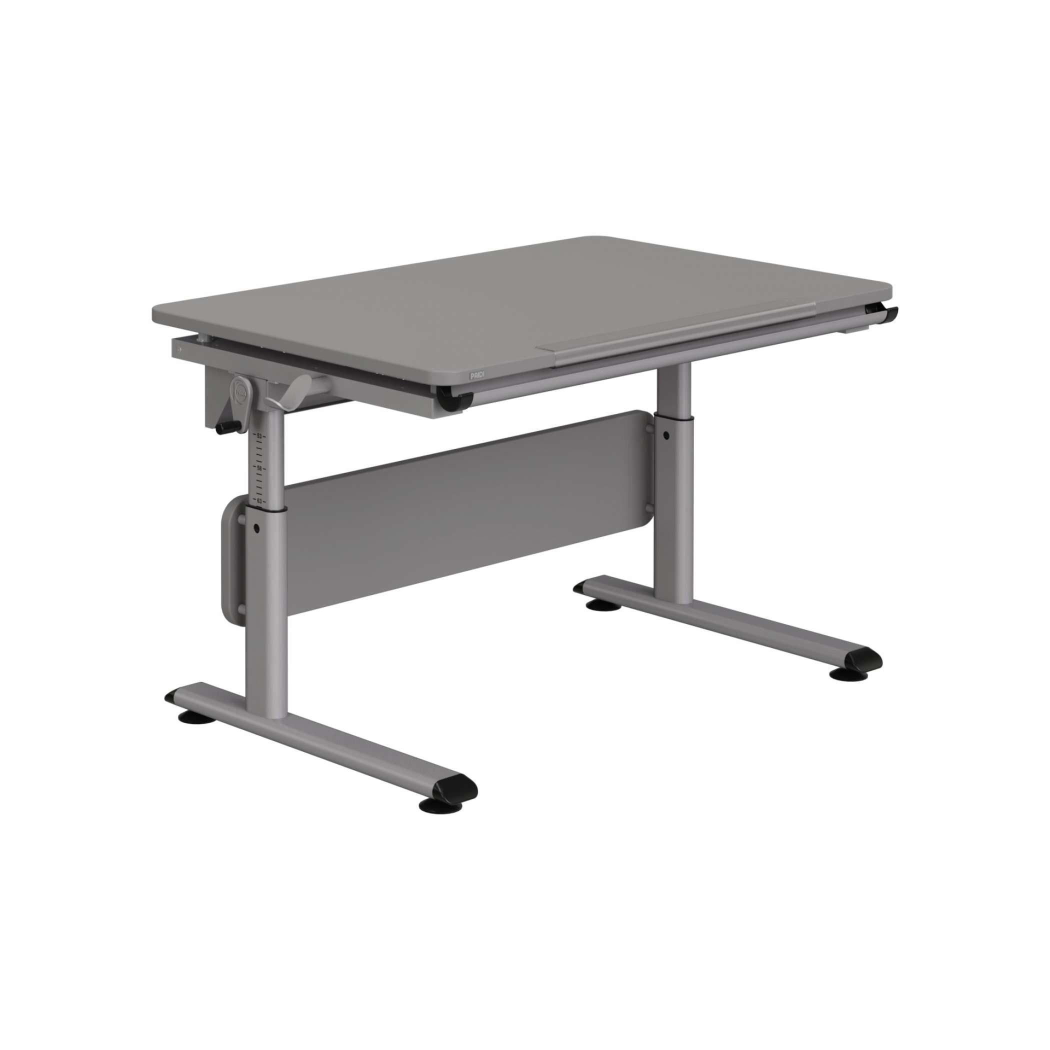 IFJÚSÁGI ÍRÓASZTAL  - ezüst/palaszürke, Basics, faalapú anyag/fém (105/70/53-79cm) - Paidi