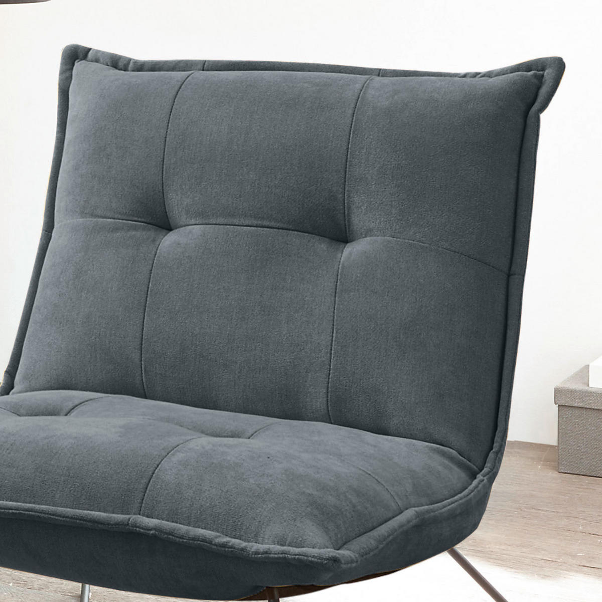 FOTELJA metal, tekstil  antracit   - crna/antracit, Basics, metal/tekstil (69/76/86cm) - MID.YOU