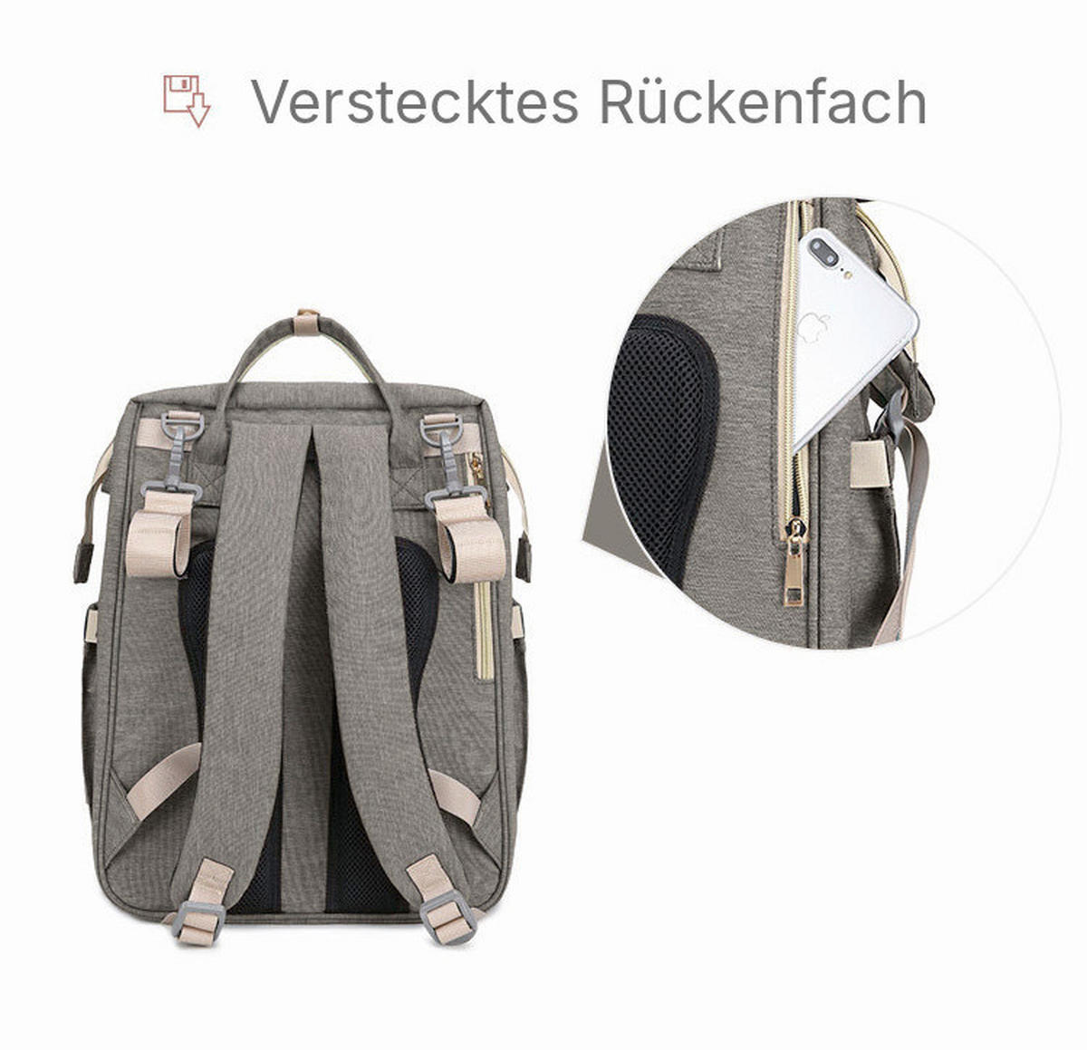 WICKELRUCKSACK Stella Bag Basic  - Grau, Basics, Textil (30/40/21cm)